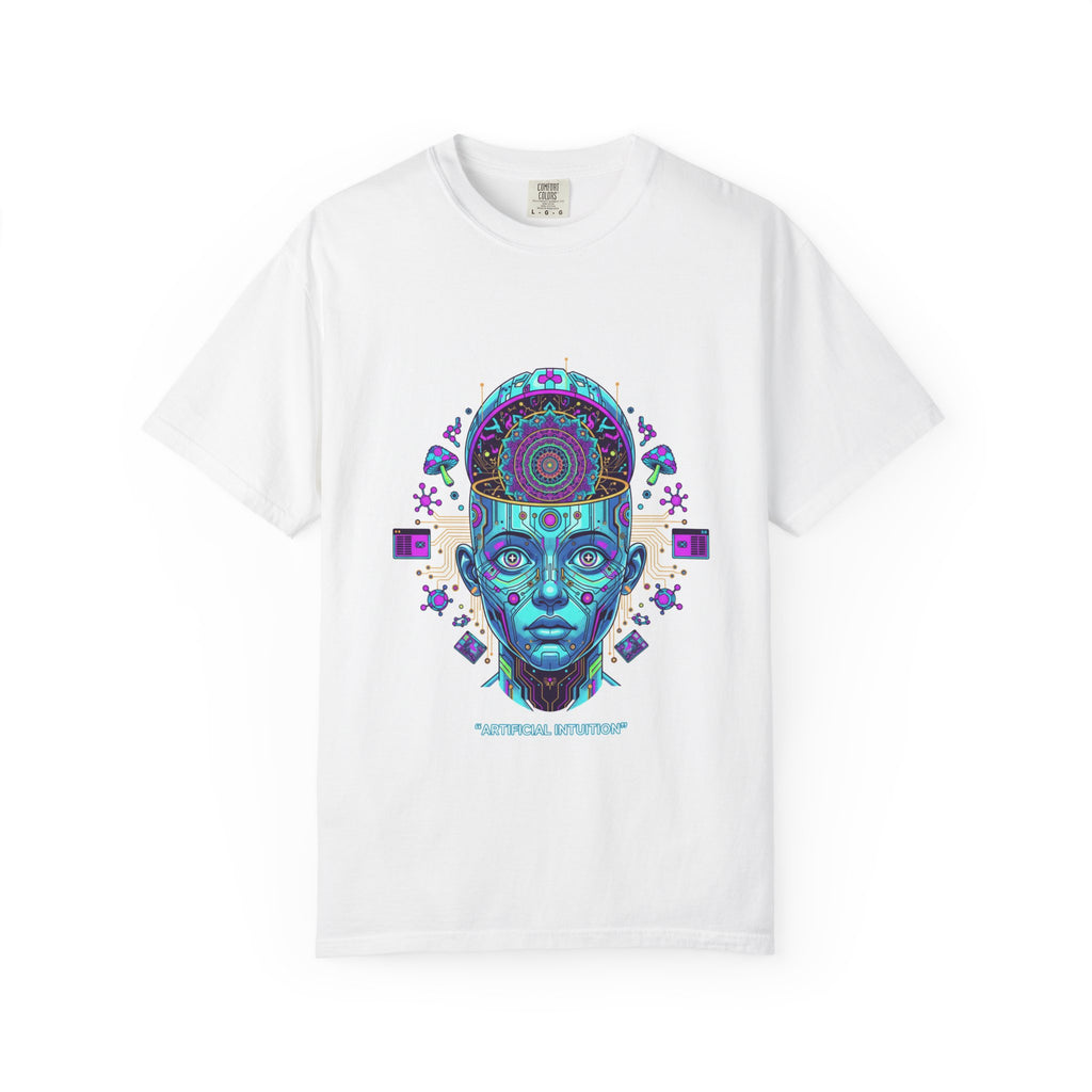 Mandala Cyberpunk Face T-shirt — "Metaphysical Metropolis" Graphic Tee